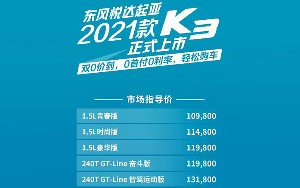 新车减配，价格也没下降，网友：2021款的K3是一个坑